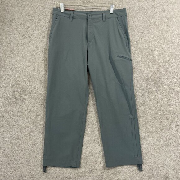 NEW Eddie Bauer Womens 8 Ripstop Crop Pants Gray 90% Polyester 10% Spandex - Picture 1 of 9